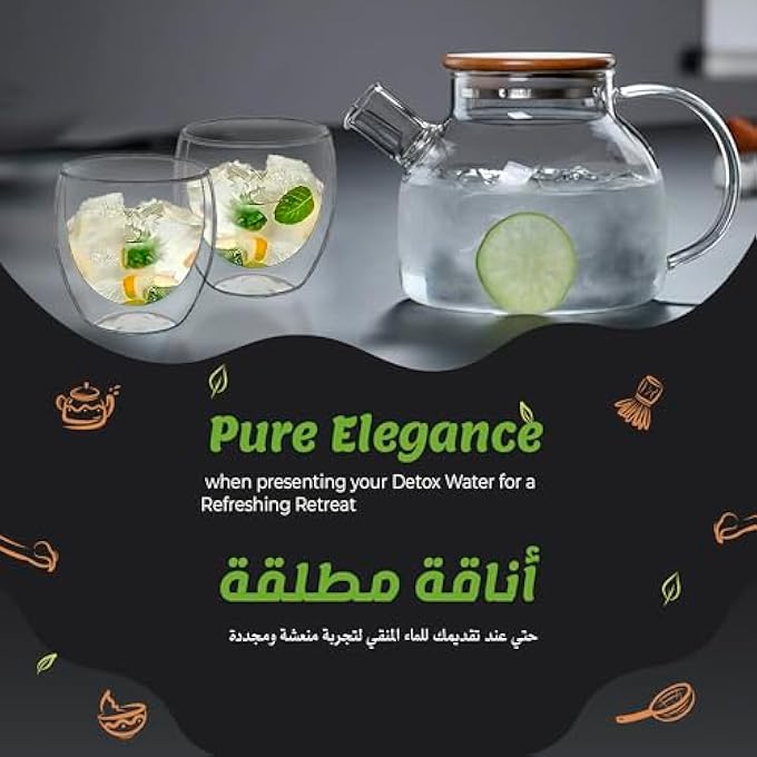 PESCADOR Glass Teapot Large Capacity Stainless Steel Tea Infuser 1000Ml - Image 4