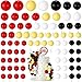 NACHLYNN 80 Pcs Cake Balls Decorations Mini Balloon Cake Topper Balls Foam Cupcake Toppers Balls for Cake Decorating Birthday Parties Weddings Anniversary Red Yellow Black White - Image 2