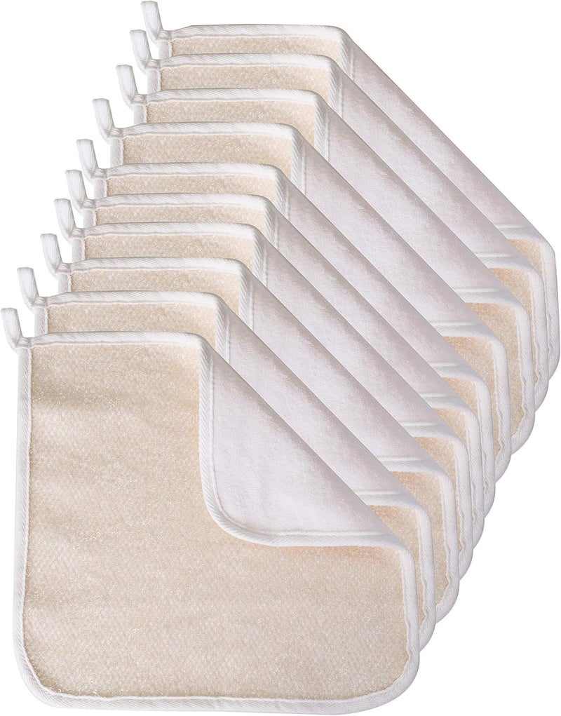 Paradiso SoftWeave Wash Cloths Cleansing and Exfoliating White Pack of 10