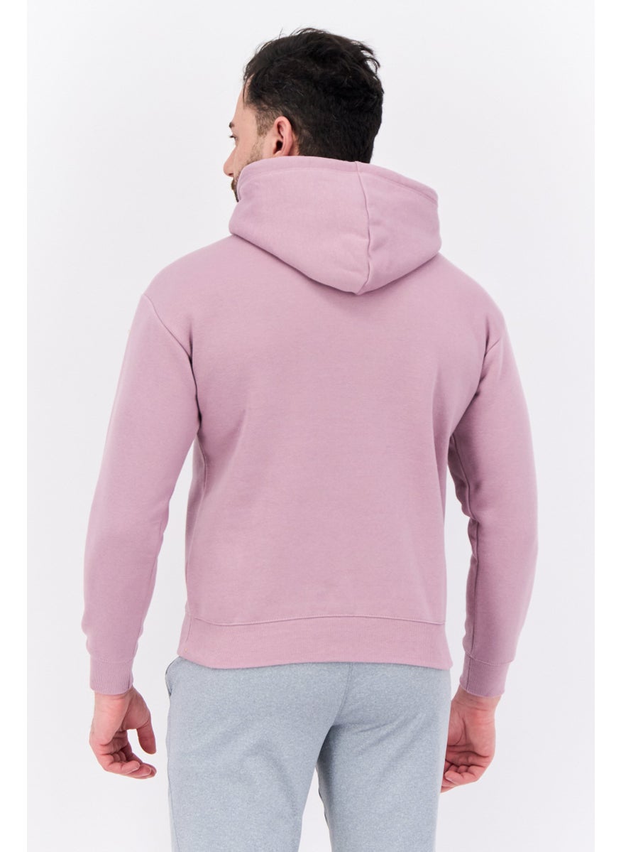 Champion Men Sportswear Fit Long Sleeves Outdoor Hooded Sweatshirt, Purple  - Image 3