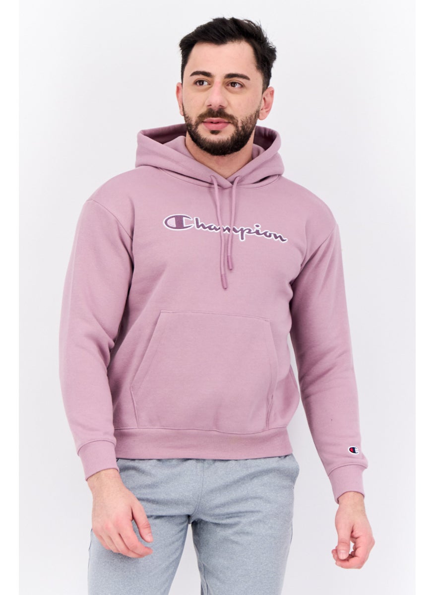 Champion Men Sportswear Fit Long Sleeves Outdoor Hooded Sweatshirt, Purple  - Image 1