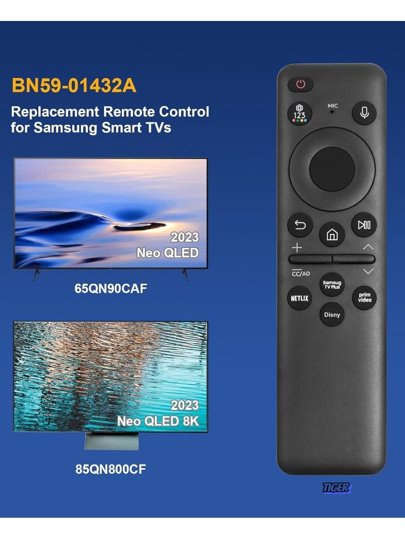 TIGER Solar Voice Remote Control Replacement for Samsung Neo QLED 8K HDR Smart TVs (2023) – Eco-Friendly, Voice Control, Rechargeable, Premium Design, Compatible with Multiple Functions - Image 2