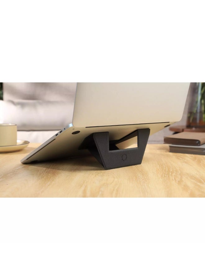 حامل كمبيوتر محمول قابل للطي من الجلد، حامل لوحي مع دعم مغناطيسي للكمبيوتر اللوحي ودعم الكمبيوتر المحمول - Image 1