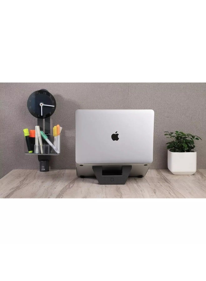 حامل كمبيوتر محمول قابل للطي من الجلد، حامل لوحي مع دعم مغناطيسي للكمبيوتر اللوحي ودعم الكمبيوتر المحمول - Image 3