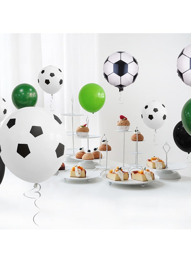 MIXDE 32 Inch Soccer Balloons Set Birthday Decoration Green Number  Foil Soccer Balloon Black Star Balloons for Children's Boys Birthday Party Football Themed Party Supplies (3) - Image 4