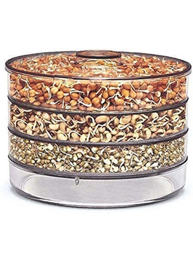 Rylan Rylan Sprout Maker with 4 Compartments for Multi Purpose Use - Plastic Grocery Container Sprouted Grains Seeds Dal Channa Chole Ragi Organic Sprouting Jar (500ml,4-Layer)  - Image 4