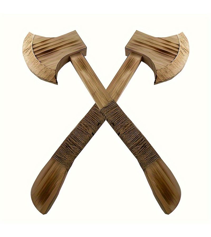 Wood Viking Axe With Twine Replica Durable Display Model For Stage Performances Themed Events Warrior Accessory Sheath - Image 4