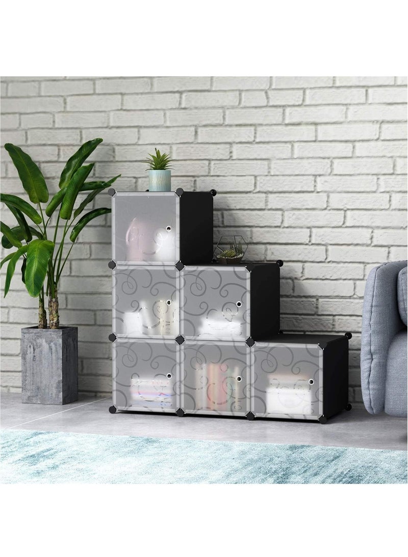 DubaiGallery 6 Cubes Diy Shoes Wardrobe Storage Shoe Rack Shoe Tower Storage Cabinet Shoe Organizer Storage Organizer Modular Shoe Cabinet  - Image 2