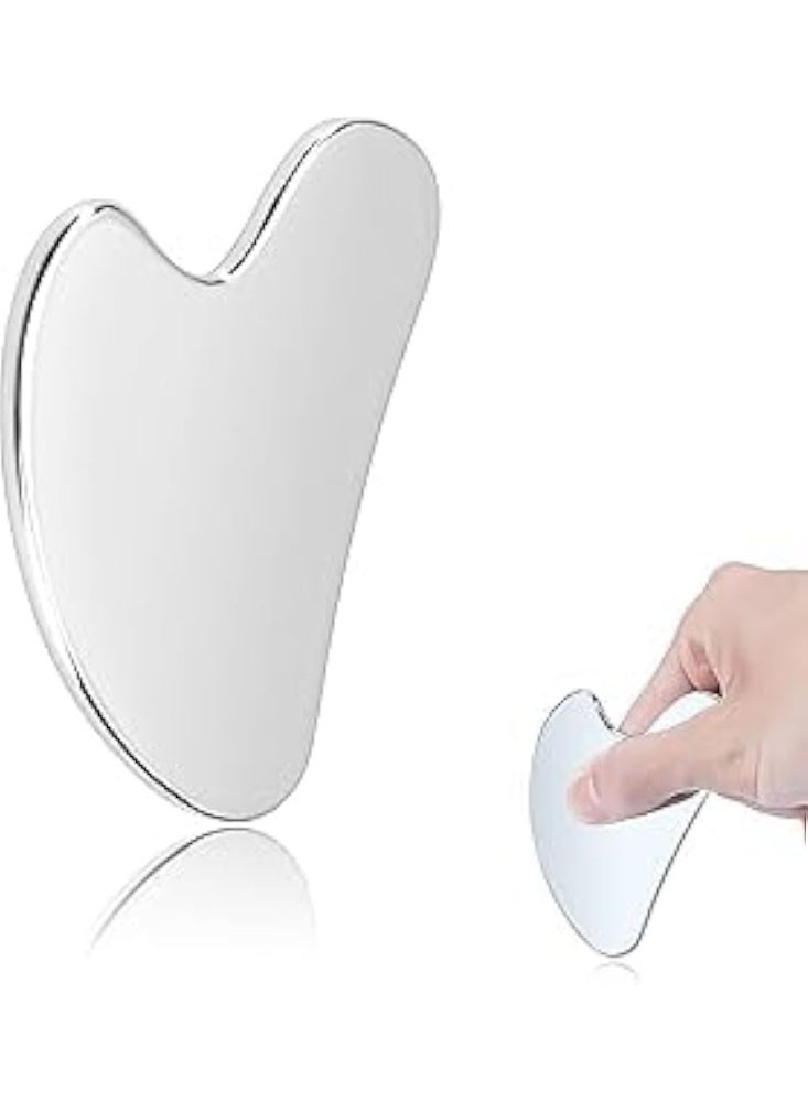 بكرة تدليك الوجه من الفولاذ المقاوم للصدأ للجسم والوجه والرقبة والعينين، غوا شا متينة، هدية للعناية بالبشرة من الفولاذ المقاوم للصدأ للنساء للتجاعيد ومكافحة الشيخوخة - Image 1