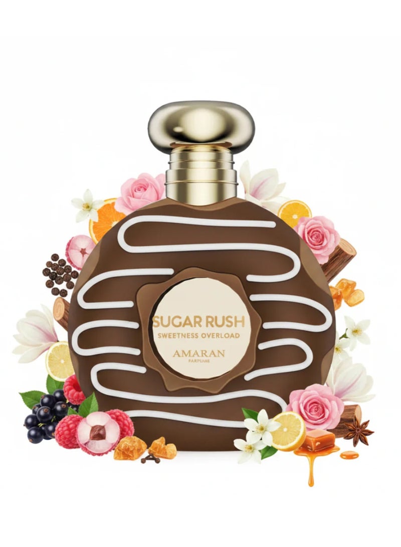 AMARAN Sugar Rush Sweetness Overload Amaran Eau de Parfum 100ml Unisex | Long-Lasting Sweet Fruity Floral Perfume - Image 1