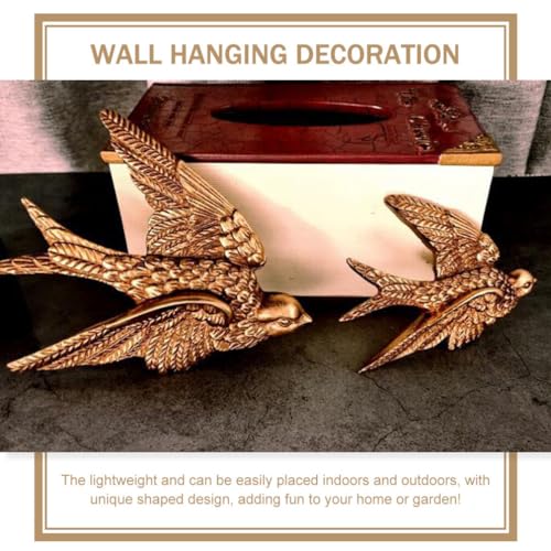 VOSAREA Bird Wall Art Bird Wall Figurine Sow Sculpture Resin Hanging Decor 3D Sculpted Floating Sculpture Antique Sow Hanging Ornament (4.72X3.93X1.18inch) - Image 3
