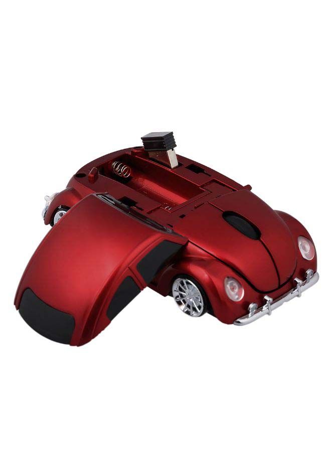 نيبمينينت ماوس ضوئي لاسلكي على شكل سيارة أحمر - Image 2