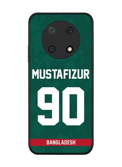Rugged Black Edge Case for Huawei nova Y90, Slim fit Soft Case Flexible Rubber Edges Thin Cover - Player Name - Mustafizur Rahman, Jersey Number- 90