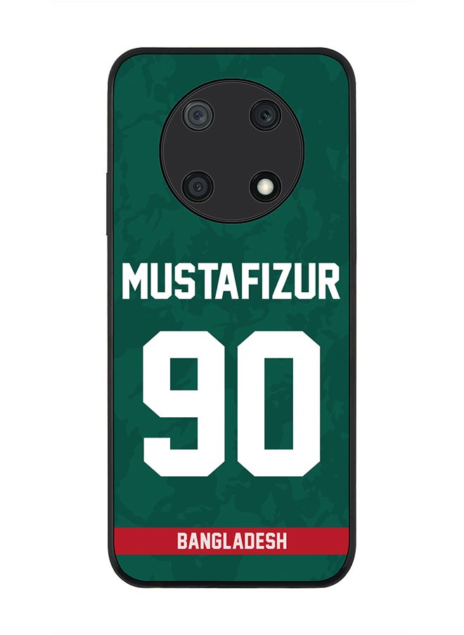 Rugged Black Edge Case for Huawei nova Y90, Slim fit Soft Case Flexible Rubber Edges Thin Cover - Player Name - Mustafizur Rahman, Jersey Number- 90