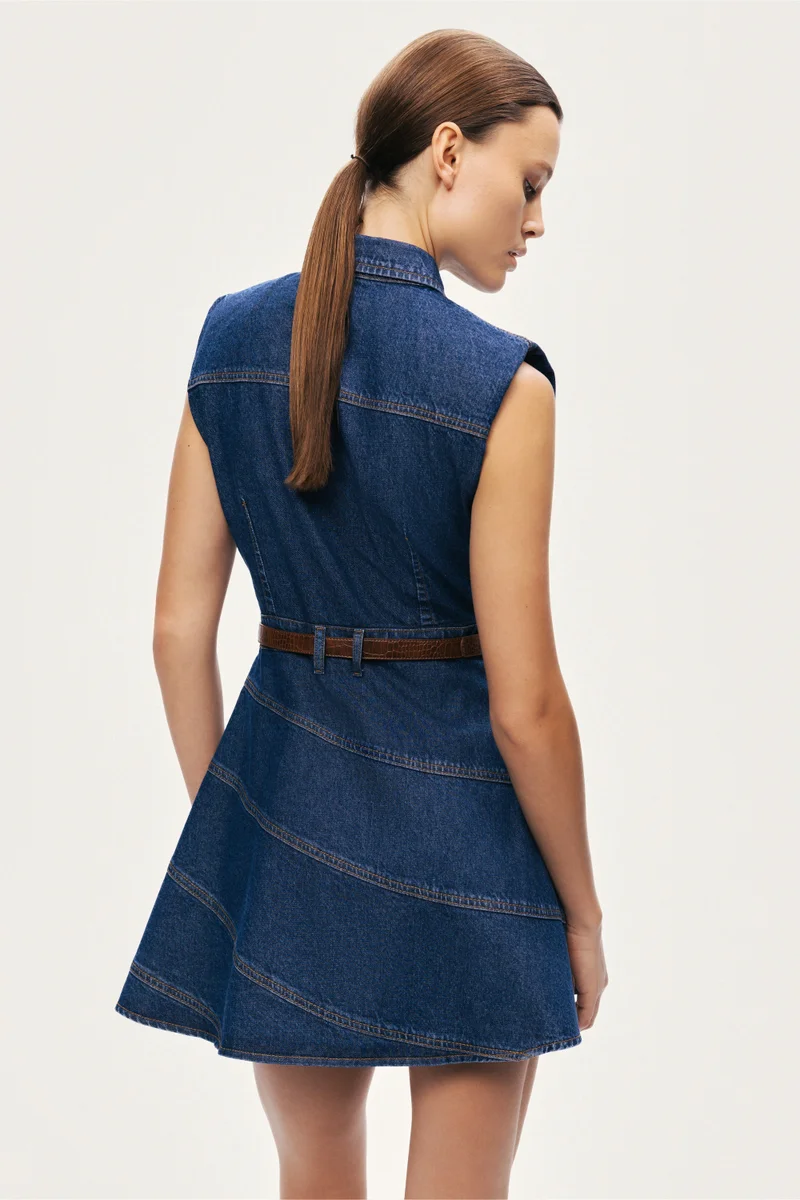 Nocturne  Belted Denim Mini Dress for Women | Best Price UAE