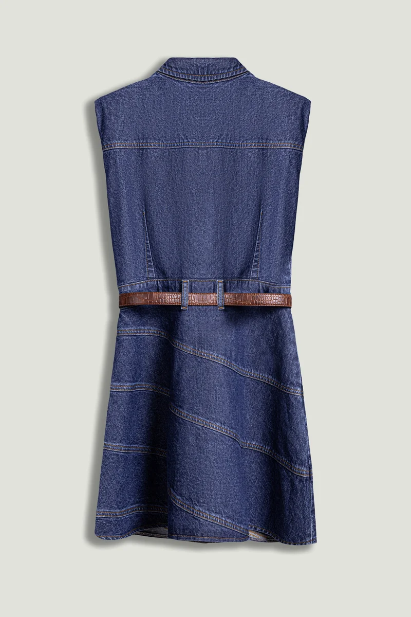 Nocturne  Belted Denim Mini Dress for Women | Best Price UAE