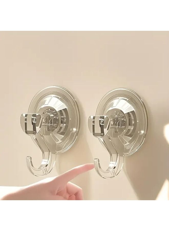 2pcs Small Strong Suction Cup Hooks Reusable For Shower Bathroom Tile Window - Image 3