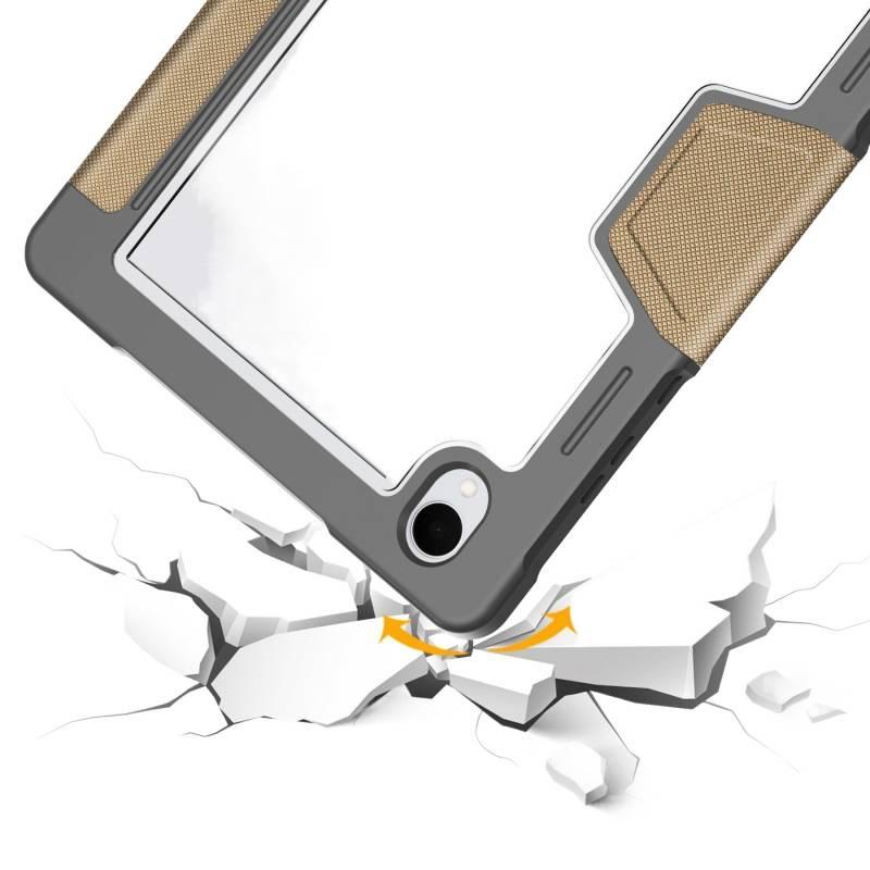 حافظة سامسونج تاب قابلة للطي متوافقة مع Samsung Galaxy Tab A11 / Samsung Galaxy Tab A9 مع حامل قلم باللون بني مع غطاء حماية ووظيفة حامل وحمل يومي للتابلت بوظيفة حامل باللون البني. - Image 3