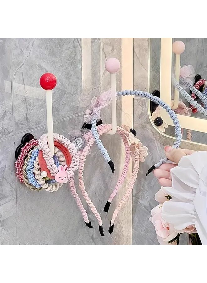 Pink Multi Purpose Hook For Hair Ties Storage Rack Accessories Clips - Image 2