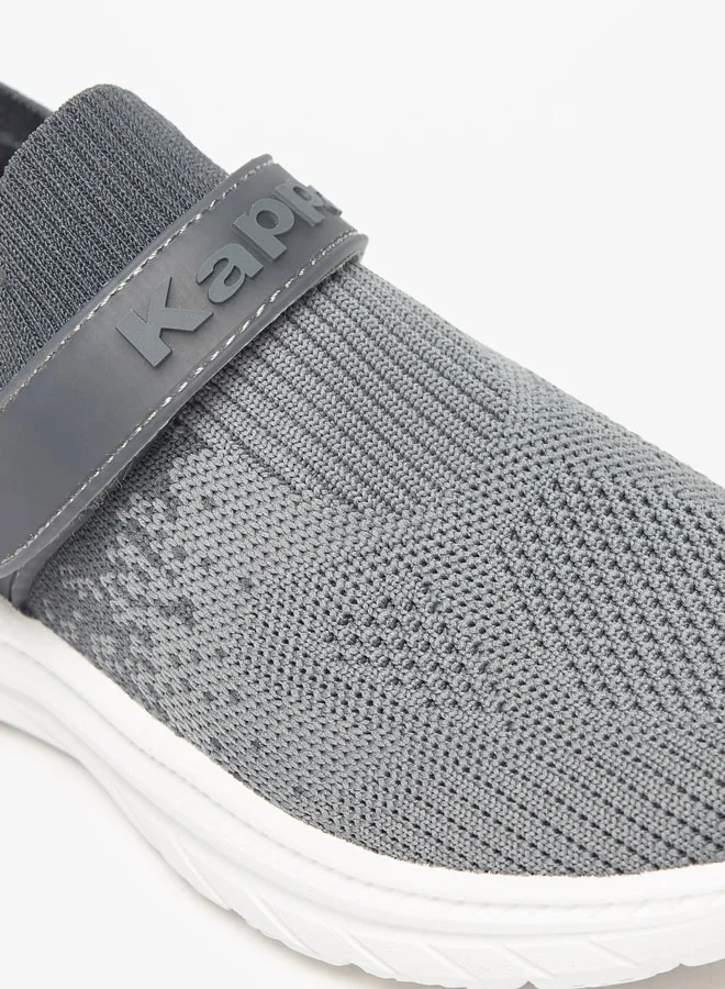 Kappa Boys' Mesh Textured Slip-On Walking Shoes with Hook and Loop Closure