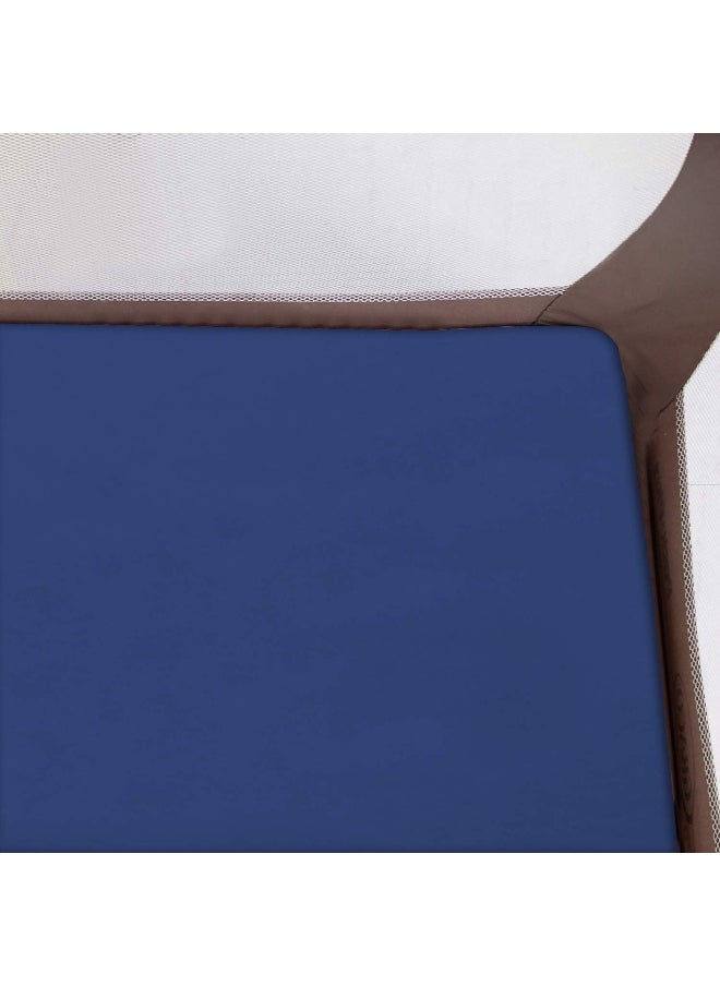 Biloban - Biloban Pack n Play Sheets 4 Pack, Portable Playard | Mini Crib Sheets, Ultra Soft Microfiber Pack and Play Sheet, Preshrunk, Navy and Light Grey - Image 1