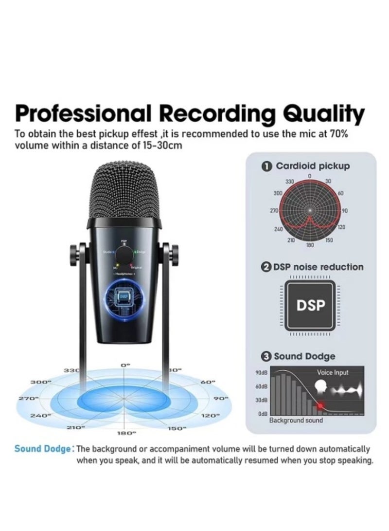 Jmary "Professional Studio Sound: JMARY MC-PW10 USB Studio Condenser Microphone" - Image 4