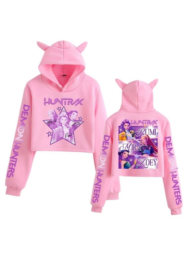 general هودي مطبوع لفرقة الفتيات صائدات الشياطين من K-POP مناسب للخروج اليومي أو التنسيق مما يجعل المعجبين غير قادرين على التخلي عنه - Image 1