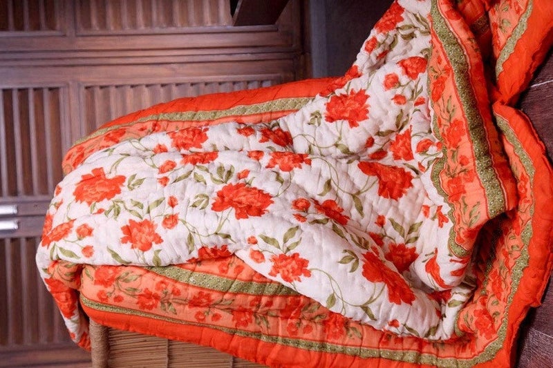 LOARSHY لحاف لوارش Pure Cotton Handmade Floral Printed | ناعم وخفيف ودافئ من جايفوري راجستاني مزدوج | لحاف ناعم لمكيف الهواء للصيف والشتاء | هدية للأحباء - Image 2
