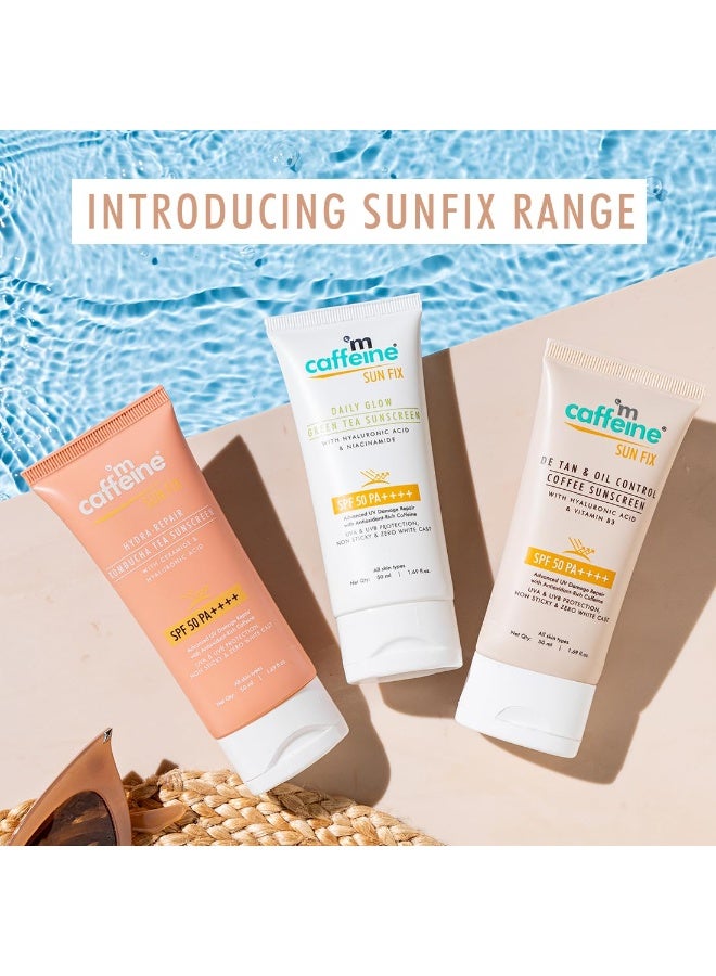 mCaffeine Matte Sunscreen SPF 50 for Men & Women | Lightweight, Water Resistant, Zero White Cast | Sun Protect, Prevents Tan & Repairs UV Damage | All Skin Type - 50ml - Image 5