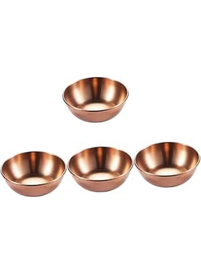 4Pcs Stainless Steel Sauce Dishes Condiment Plates for Dipping Seasonings and Appetizers Portable Design - Image 1