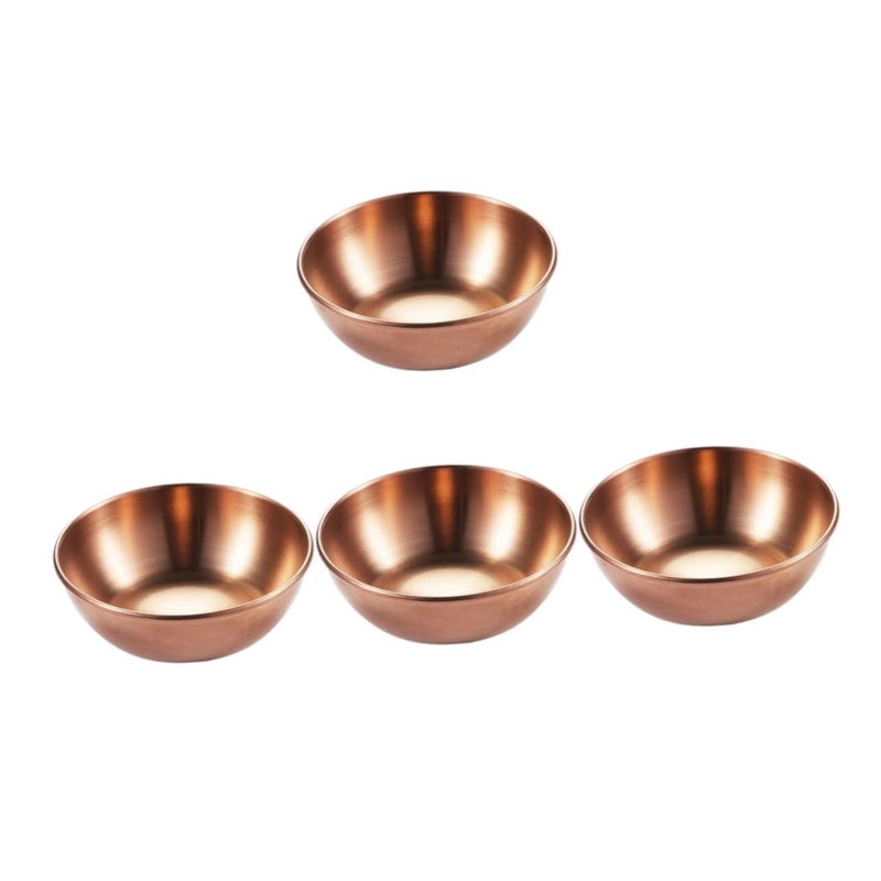 4Pcs Stainless Steel Sauce Dishes Condiment Plates for Dipping Seasonings and Appetizers Portable Design - Image 2