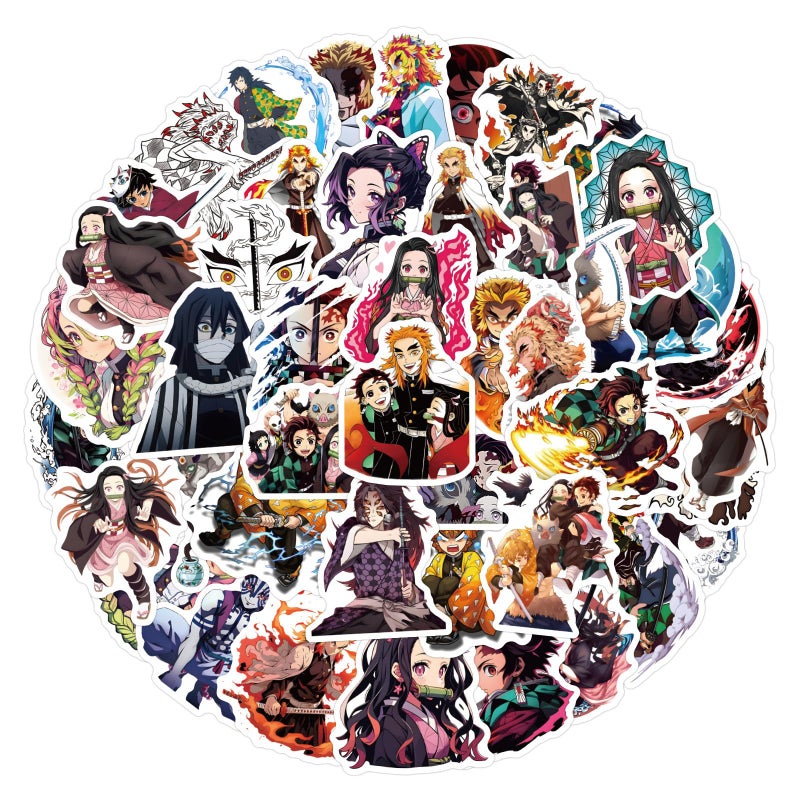 LHST 50Pcs Japanese Demon Manga Slayer Stickers for Kids Cartoon Stickers Cute Gifts for Girls Boys - Manga Sticker for Kids Waterbottle Laptop Guitar Classroom Prizes for Elementary Students (Manga) - Image 1