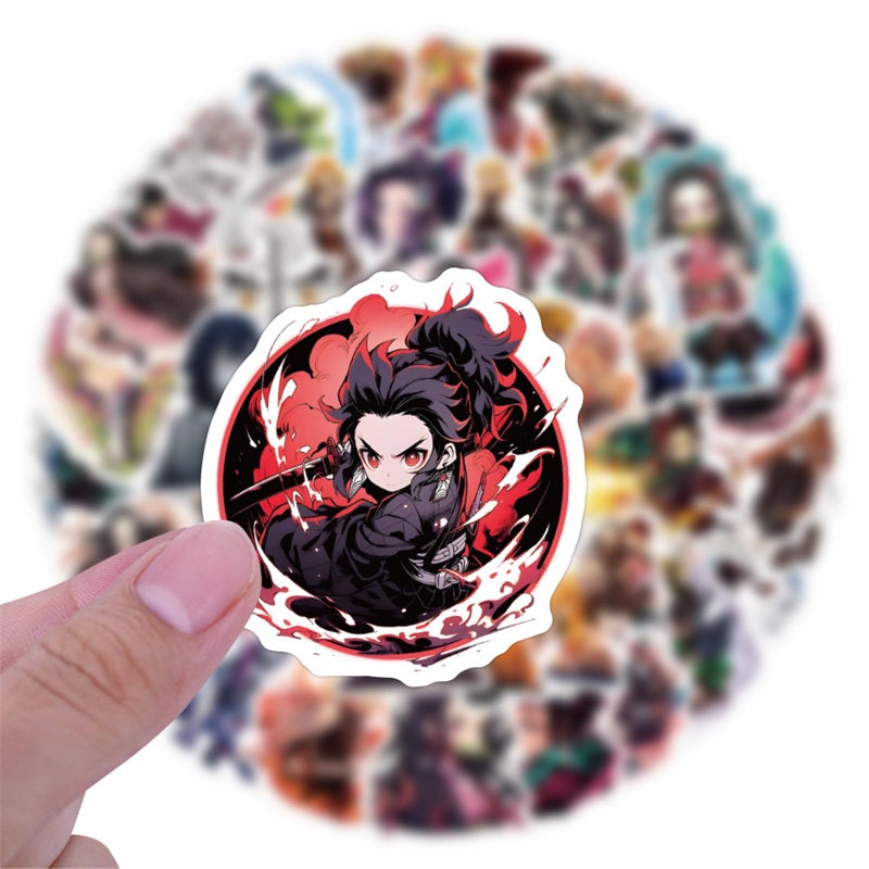 LHST 50Pcs Japanese Demon Manga Slayer Stickers for Kids Cartoon Stickers Cute Gifts for Girls Boys - Manga Sticker for Kids Waterbottle Laptop Guitar Classroom Prizes for Elementary Students (Manga) - Image 3