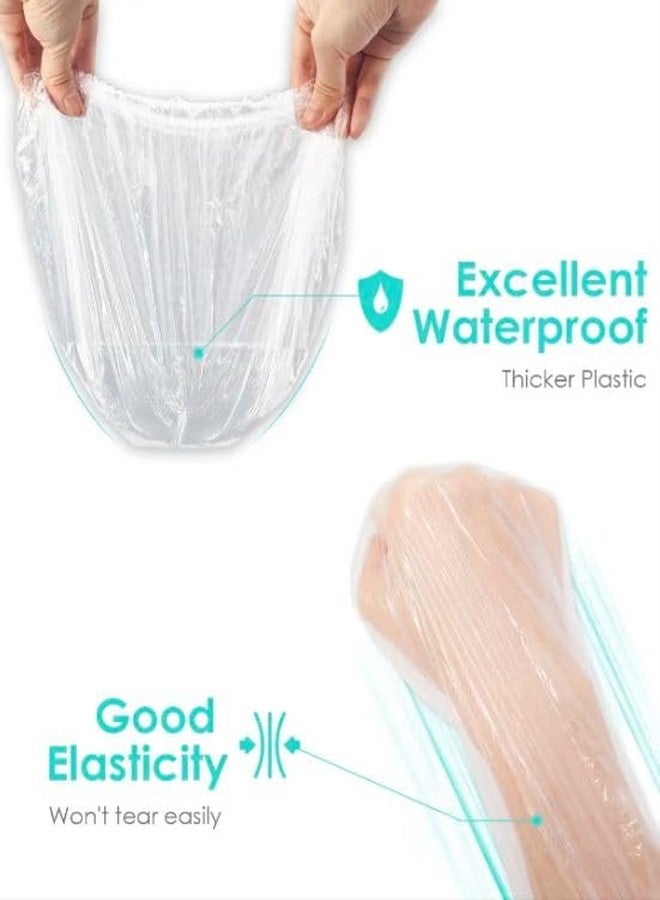 Calitate24 50Pcs Disposable Shower Caps, Clear Hair SPa Cap Large Thick Waterproof Bath Caps for Women, Hotel Travel Hair Dressing Caps - Image 4