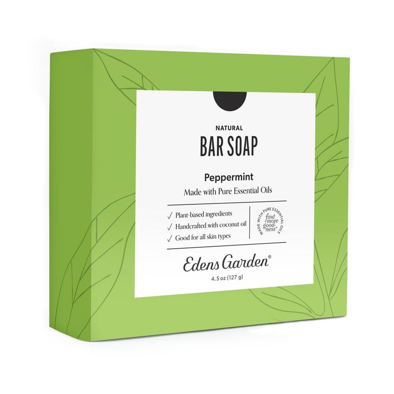 Edens Garden Peppermint Bar Soap  Natural ColdProcessed Soap with Pure Essential Oils for Hydrating Moisturizing  Calming Skin  Handmade Aromatherapy Bath Soap for Face  Body 45 oz 127 g
