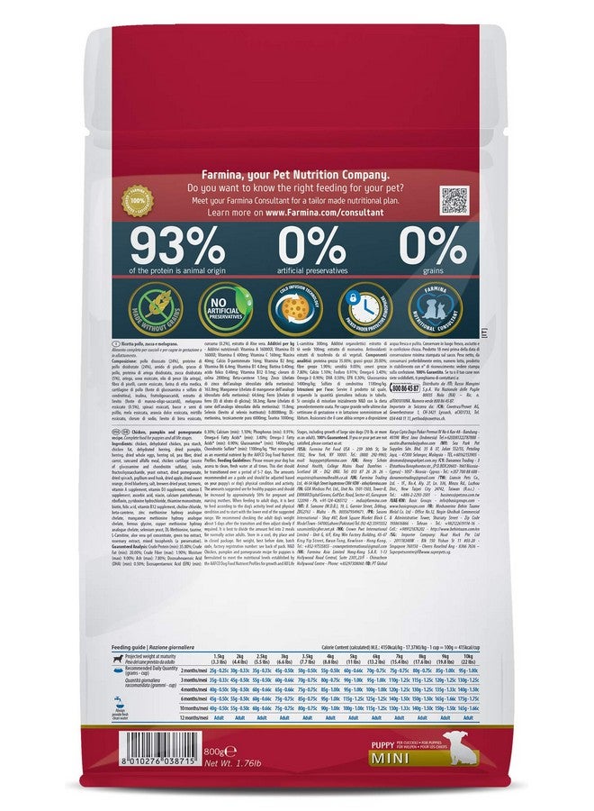 Farmina N&D Pumpkin, Grain Free, Dry Dog Food, Puppy Mini Breed, 800 Gm, Chicken & Pomegranate - Image 2
