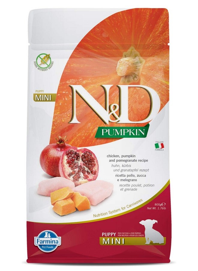 Farmina N&D Pumpkin, Grain Free, Dry Dog Food, Puppy Mini Breed, 800 Gm, Chicken & Pomegranate - Image 1