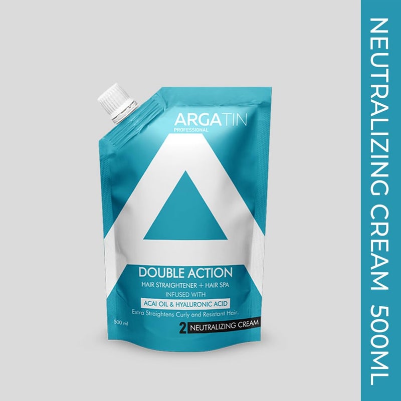 ARGATIN Professional Hair Neutralizing Cream 500ml  2in1 Formula Hair Straightener  Hair Spa with Pro Vitamin B5  Straightens Curly  Resistant Hair Step2 - Image 2