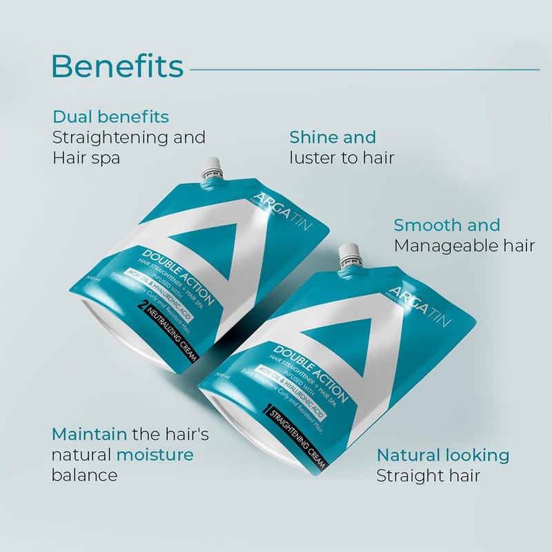 ARGATIN Professional Hair Neutralizing Cream 500ml  2in1 Formula Hair Straightener  Hair Spa with Pro Vitamin B5  Straightens Curly  Resistant Hair Step2 - Image 3