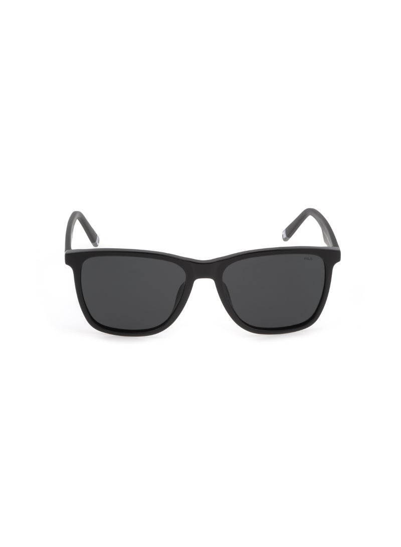 FILA Men's Square Shape Polarized Acetate Sunglasses SFI461 56700P - Lens Size: 56 Mm - Shiny Black - Image 2
