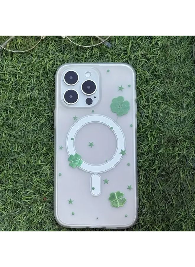 حافظة شحن لاسلكية غير لامعة شبه شفافة باللون الأبيض ومقاومة للصدمات لجهاز iPhone 15 Pro Max - Image 4