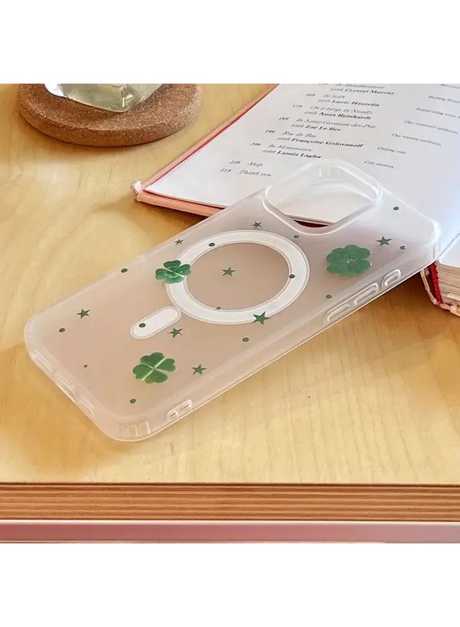حافظة شحن لاسلكية غير لامعة شبه شفافة باللون الأبيض ومقاومة للصدمات لجهاز iPhone 15 Pro Max - Image 5