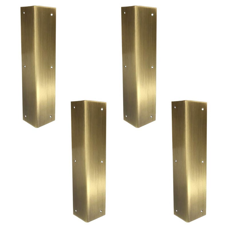 Tiazza 4Pcs Antique Pure Brass Corner Protectors Braces Classical Furniture Tables and Chairs Cabinet Corner Guard Antique Bronze