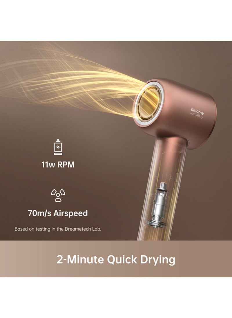 Dreame Glory Hair Dryer, Fast Drying, Negative Ionic Blow Dryer, 110,000 RPM Motor High-Speed, Lightweight, Low Noise Hairdryer for Travel, Constant Temperature Hair Care Without Damaging Hair  - Image 2
