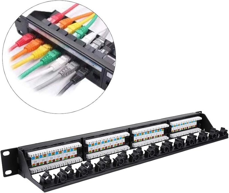 Gold Plated 24 Port Cat6 Patch Panel Rack Mountable Gigabit Ethernet - Image 3