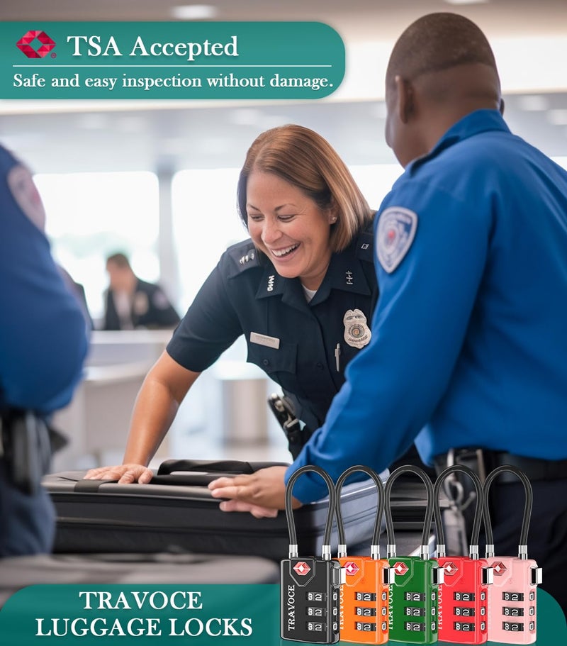 Travoce Tsa Approved Luggage Locks  Travel Locks Which Also Work Great As Gym Locks  Toolbox Lock  Backpack And More Black 2 Pack - Image 2