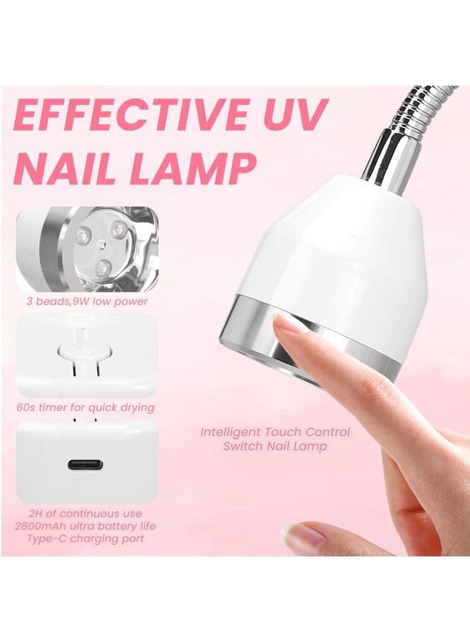 NSXAYIWE Touch UV Gel Nail Lamp, Rechargeable LED UV Nail Lamp with 60s Timer for Gel Nail Polish, Portable Flash Cure Lamp with 360° Adjustable Gooseneck UV Lamp for Gel x Nails - Image 3