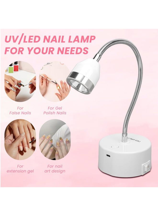 NSXAYIWE Touch UV Gel Nail Lamp, Rechargeable LED UV Nail Lamp with 60s Timer for Gel Nail Polish, Portable Flash Cure Lamp with 360° Adjustable Gooseneck UV Lamp for Gel x Nails - Image 5