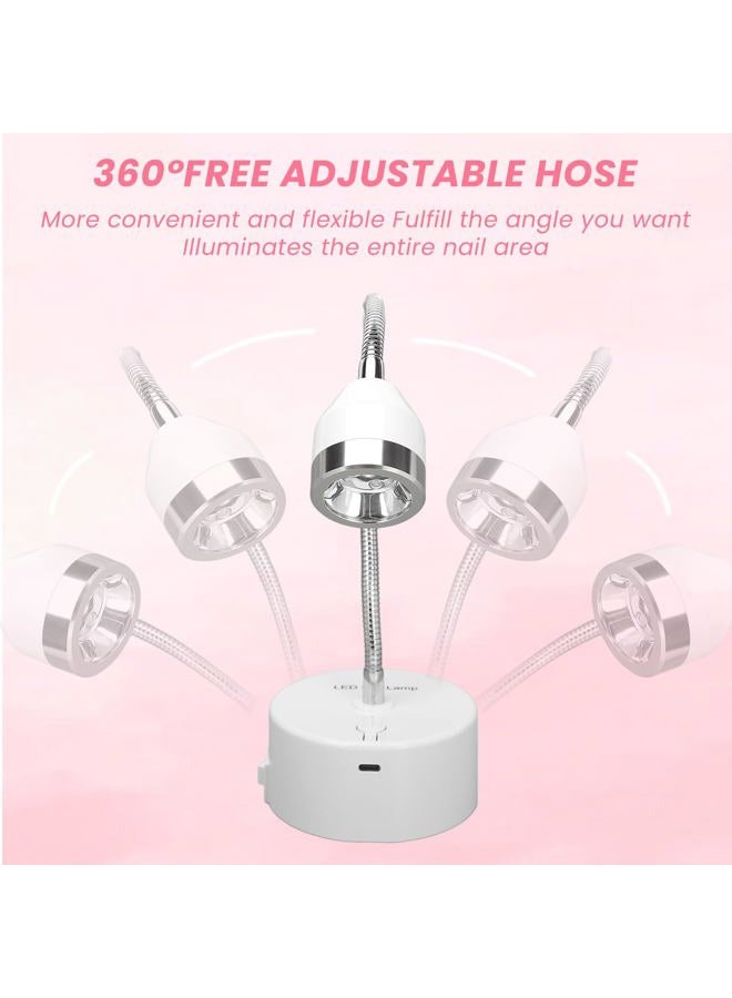 NSXAYIWE Touch UV Gel Nail Lamp, Rechargeable LED UV Nail Lamp with 60s Timer for Gel Nail Polish, Portable Flash Cure Lamp with 360° Adjustable Gooseneck UV Lamp for Gel x Nails - Image 4