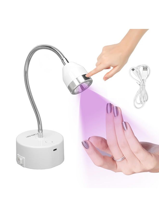 NSXAYIWE Touch UV Gel Nail Lamp, Rechargeable LED UV Nail Lamp with 60s Timer for Gel Nail Polish, Portable Flash Cure Lamp with 360° Adjustable Gooseneck UV Lamp for Gel x Nails - Image 1